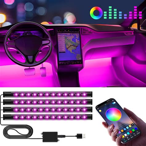 Gifts for Men Husband, Winzwon LED Interior Lights for Car Accessories for Men Women, USB Port ...