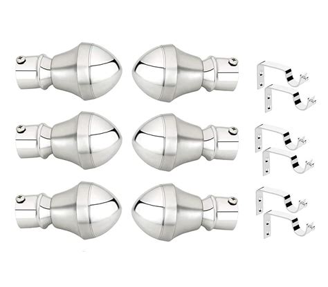 WSK Stainless Steel Curtain Support and Curtain Brackets/Holders 3 Set ...