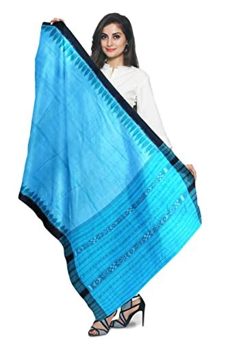 Buy NUAPATANAPATA Women's Solid Sambalpuri Cotton Dupatta with weaving ...