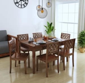 IK Art Solid Wood 4 Seater Dining Table Price in India - Buy IK Art ...