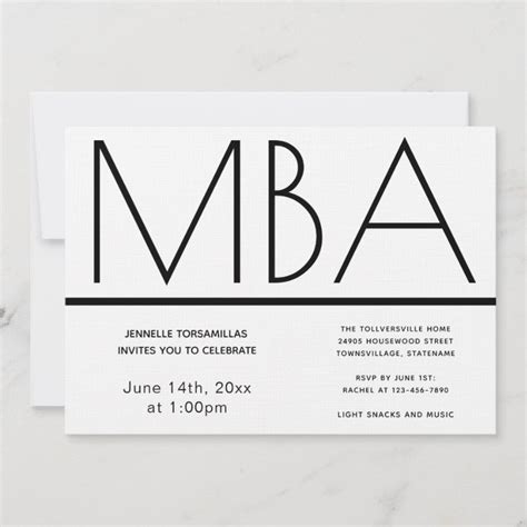 MBA Graduation Invitations 的图像结果