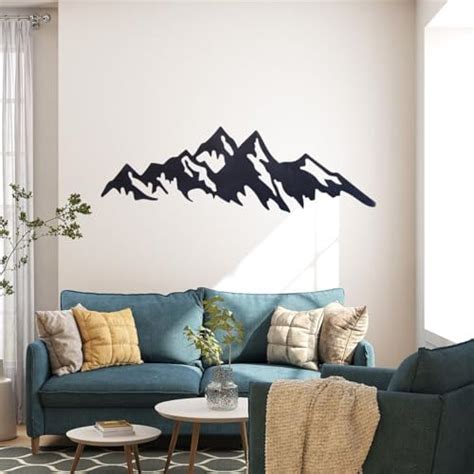 Homley ™ Mountain Metal Wall Art 3D Wall Decor for Living Room, Bedroom ...