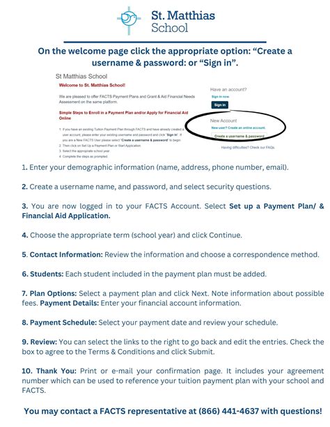 FACTS Tuition & Financial Aid - Admissions - St. Matthias Elementary School