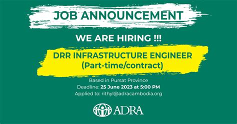 Job Announcement: Part-time/contract infrastructure Engineer | ADRA Cambodia
