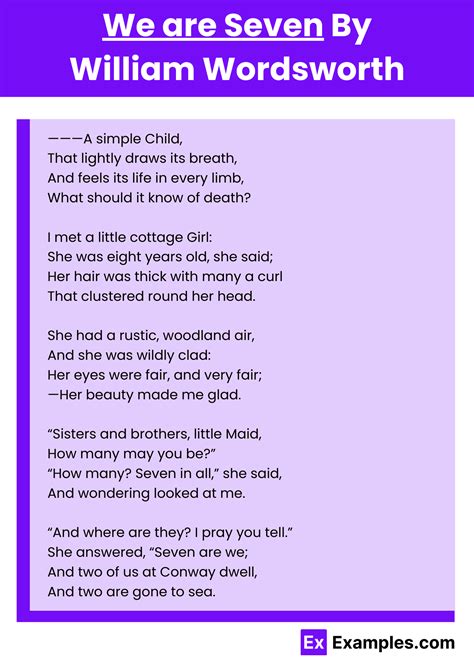 We are Seven Poem by William Wordsworth to Download