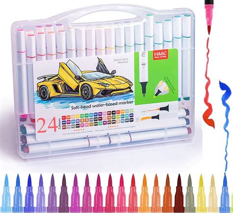 Amitasha 24 Shades Watercolor Art Markers Set Washable Water Color Soft ...