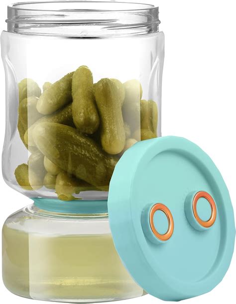 Amazon.com: Glass Pickle Jar with Strainer Flip,40oz Pickle Container ...