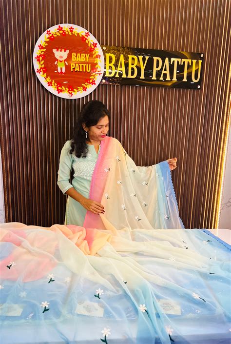Georgette Multi color Saree – babypattustudio