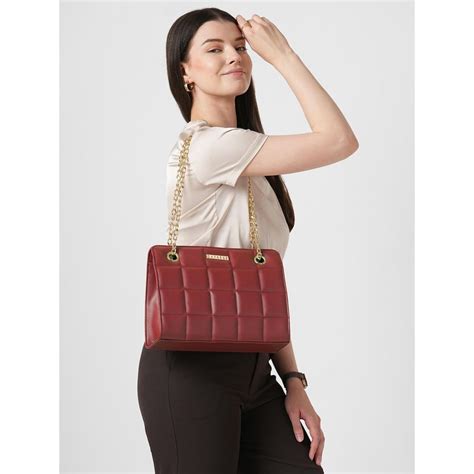 Buy Caprese Women Zaha Cherry Burgundy Medium Tote Bag Online