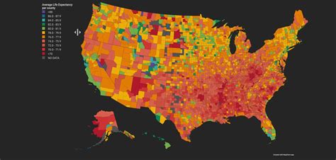 Image result for Life Expectancy by County Map