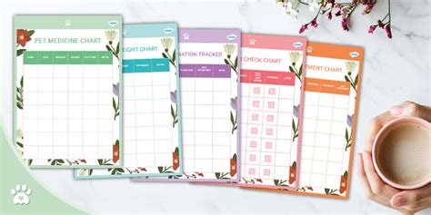 Pet Health Tracker | Pack of 5 Charts (teacher made)