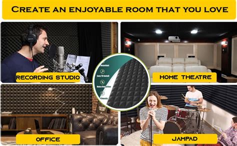 MOCKING BIRD 2 Pcs Pyramid designed 72 X 36 Inch Acoustic Foam Sound ...