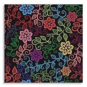 Snoogg Canvas Wall Art Painting Seamless Texture With Flowers And ...