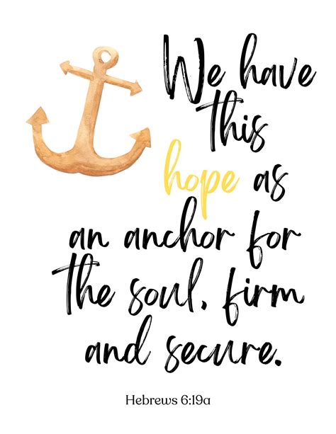 DIGITAL Anchor Wall Art Bible Verse Print Hebrews 6:19 Scripture 8.5 X ...