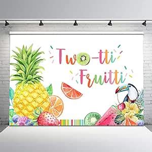 Mocsicka Twotti Frutti Birthday Backdrop Summer Fruit Birthday Party ...