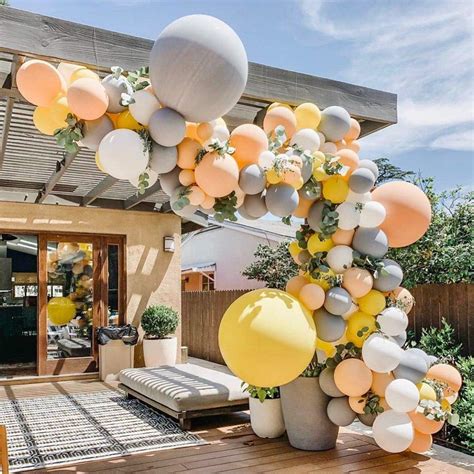 DIY Balloon Arch Kit Blush Gray Lemon Yellow Balloon India | Ubuy