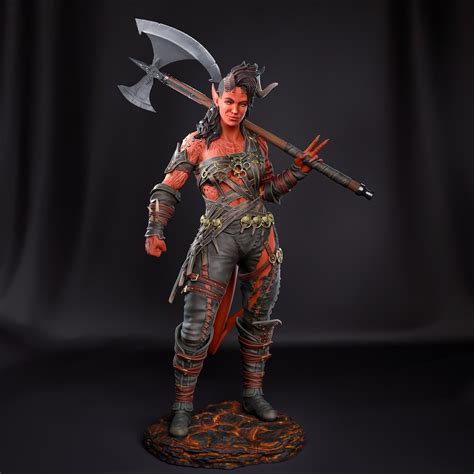 Handcrafted Baldur's Gate 3 Karlach Character 3D Figure Detailed Gaming ...