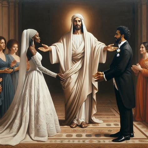 Jesus blessing a cou | Bible Art