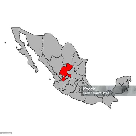 Zacatecas Of Mexico Map Shape Travel Web Concept Icon Vector ...