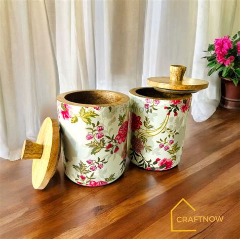 Premium Wooden Air Tight Jar Set of 2 – CRAFTNOW