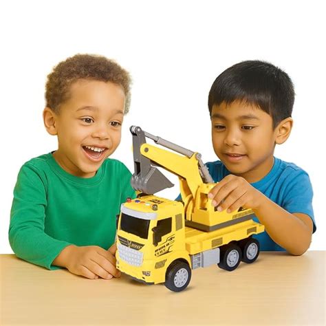 Amazon Brand - Jam & Honey Friction Powered Excavator Truck Toy for ...