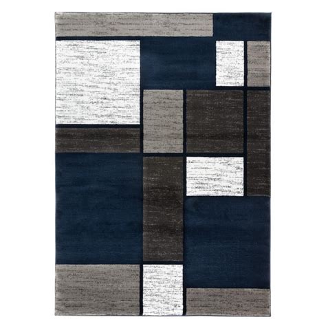 World Rug Gallery Florence 9 X 12 (ft) Navy Indoor Geometric Mid ...