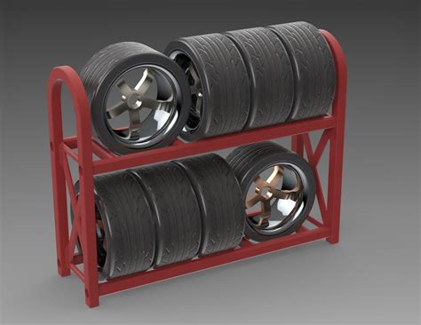 STL file Scale Tire Rack for Drift Wheels & Tires (1:10 Sedan)・Template ...