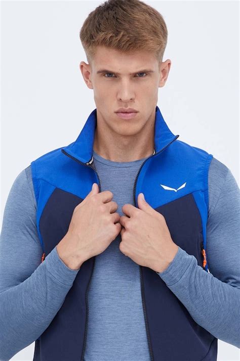 Salewa bezrękawnik sportowy Sella Durastretch kolor granatowy ...
