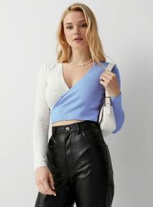 SIGHTBOMB Casual Color Block Women White, Blue Top - Buy SIGHTBOMB ...