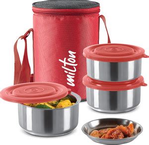 Flipkart.com | MILTON Ambition 3 Stainless Steel Tiffin, 300 ml Each ...