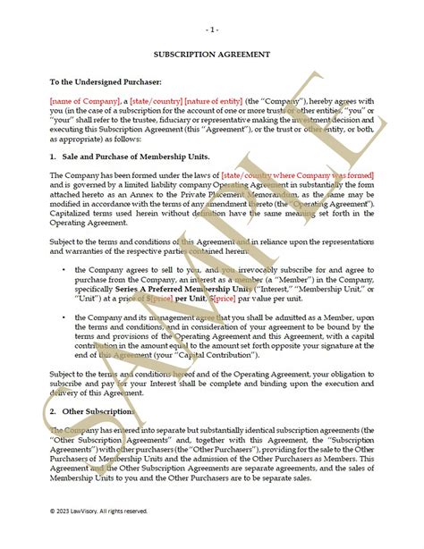 Image result for Subscription Agreement Example Website