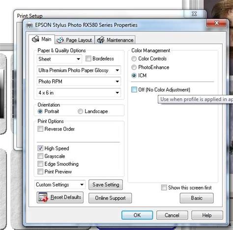 Image result for Epson Printer Color Settings