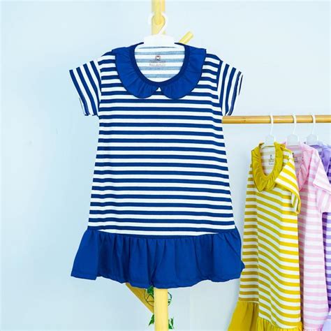 Jual Dres Anak Perempuan Usia 1 2 3 4 5 Tahun Motif Salur Kombinasi ...