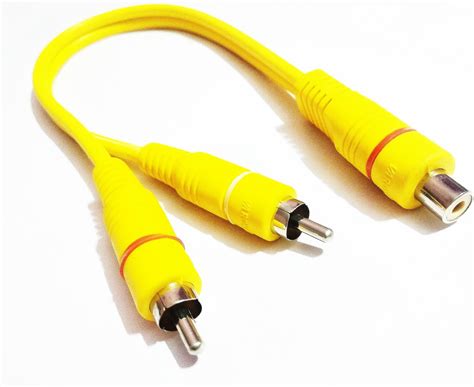 RCA 1 Female to 2 Male RCA Y Splitter Adapter Cable (12" Inches) For ...