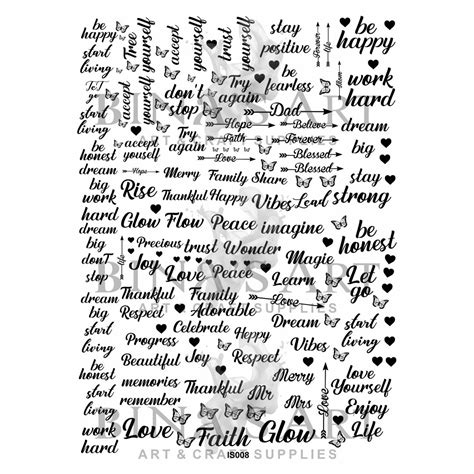 Tags , Positive Notes & Words (Transparent Sheet) – Bina's Art - Resin ...