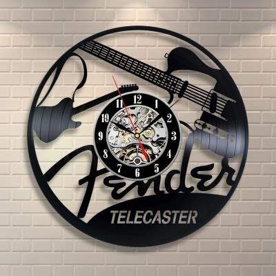 Buy Kovides Guitar Wall Art Fender Telecaster Wall Clock Vintage Vinyl ...