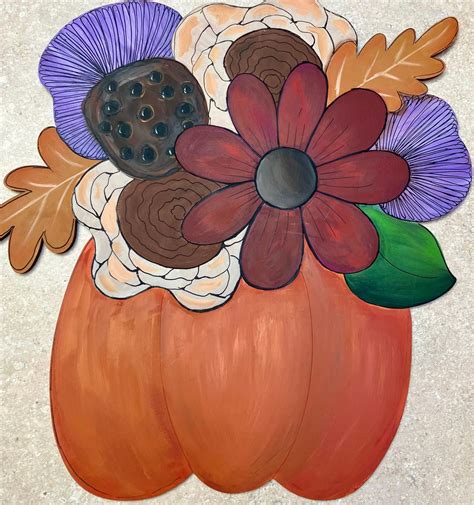 Pumpkin Floral - wood cutout , The Gilded Nest LLC, Greenfield, 26 ...