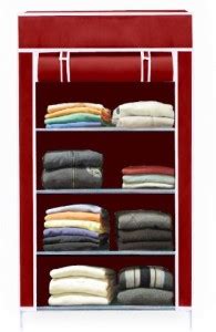 mr extension maroon 4 shelf PVC Collapsible Wardrobe Price in India ...