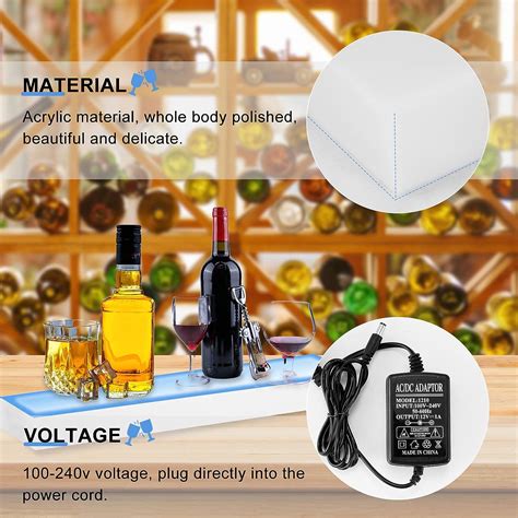 Buy Meticuloso LED Lighted Liquor Bottle Display Shelf, 16 Inch Wall ...