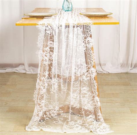 Amazon.com: Ovelrays Farmhouse Lace Tablecloth - Floral Vintage Lace Table Cover - Embroidery ...