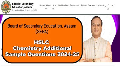 Assam HSLC Board Chemistry Additional Sample Questions 2024-25 ...