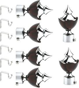 Panthera Brown, Silver Rod Rail Bracket, Curtain Knobs Metal Price in ...