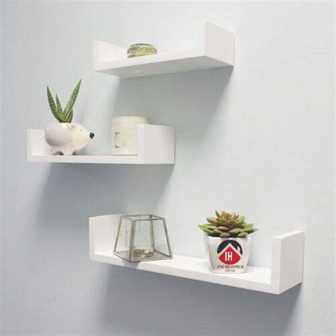 Incredible Hub Set of 3 U Shaped Wall Shelves Floating Shelves Display ...