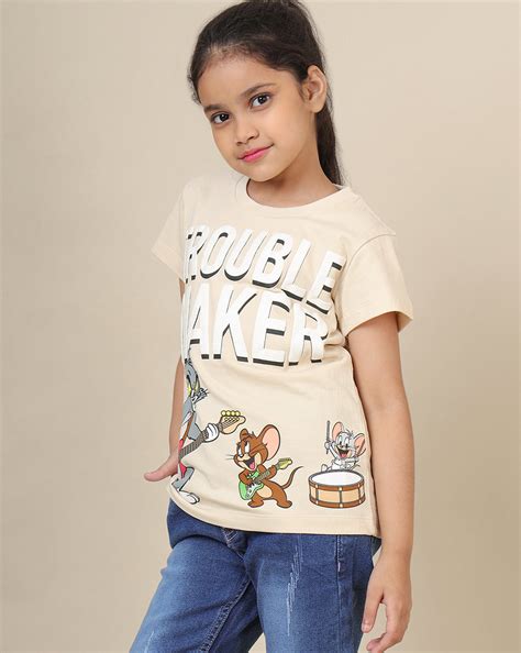 Tom & Jerry Printed Regular Fit Tshirt For Girls – Kidsville