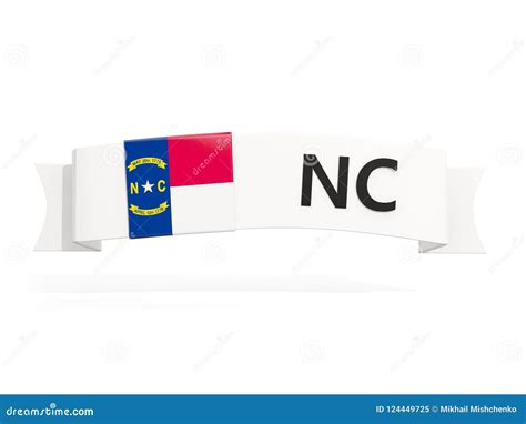 North Carolina State Flag on Banner with Postal Abbreviation Iso Stock Illustration ...