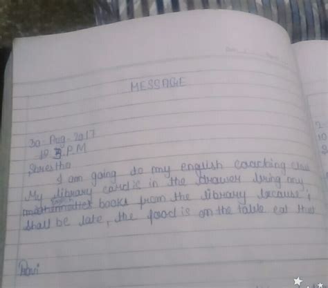 one example of message writting. please give answer for 25 point ...