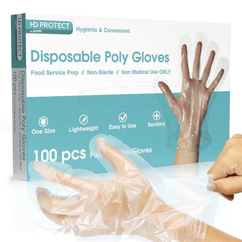 100 Pack Disposable Plastic Gloves for Food Prep and Cleaning - Bulk ...