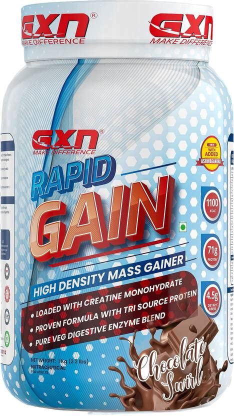 GREENEX NUTRITION Rapid Gain High Density Mass Gainer Powder Supplement ...