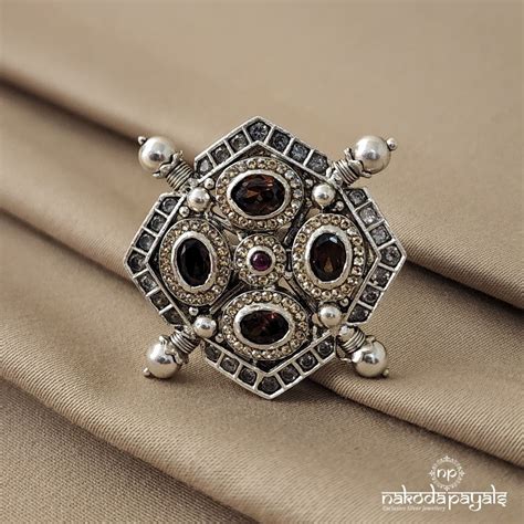 Quad Garnet Finger Ring (F2003) – Nakoda Payals