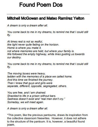 Image result for Found Poem Examples